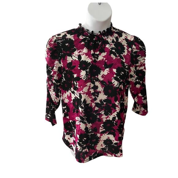 ADRIENNE VITTADINI, SIZE XL, 3/4 SLEEVE, TOP, RUCHED, JEWEL - Picture 1 of 5